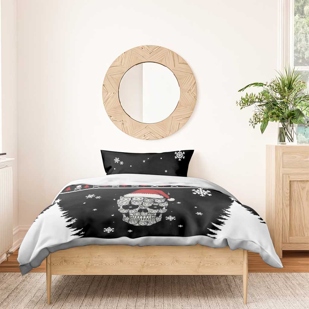 Cat Skull Santa Christmas Bedding Set Xmas Holiday Patterns - Wonder Print Shop