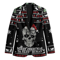 Cat Skull Santa Christmas Blazer Xmas Holiday Patterns - Wonder Print Shop