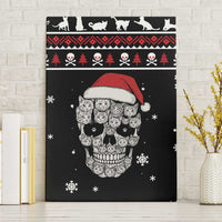 Cat Skull Santa Christmas Canvas Wall Art Xmas Holiday Patterns - Wonder Print Shop