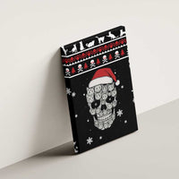 Cat Skull Santa Christmas Canvas Wall Art Xmas Holiday Patterns - Wonder Print Shop