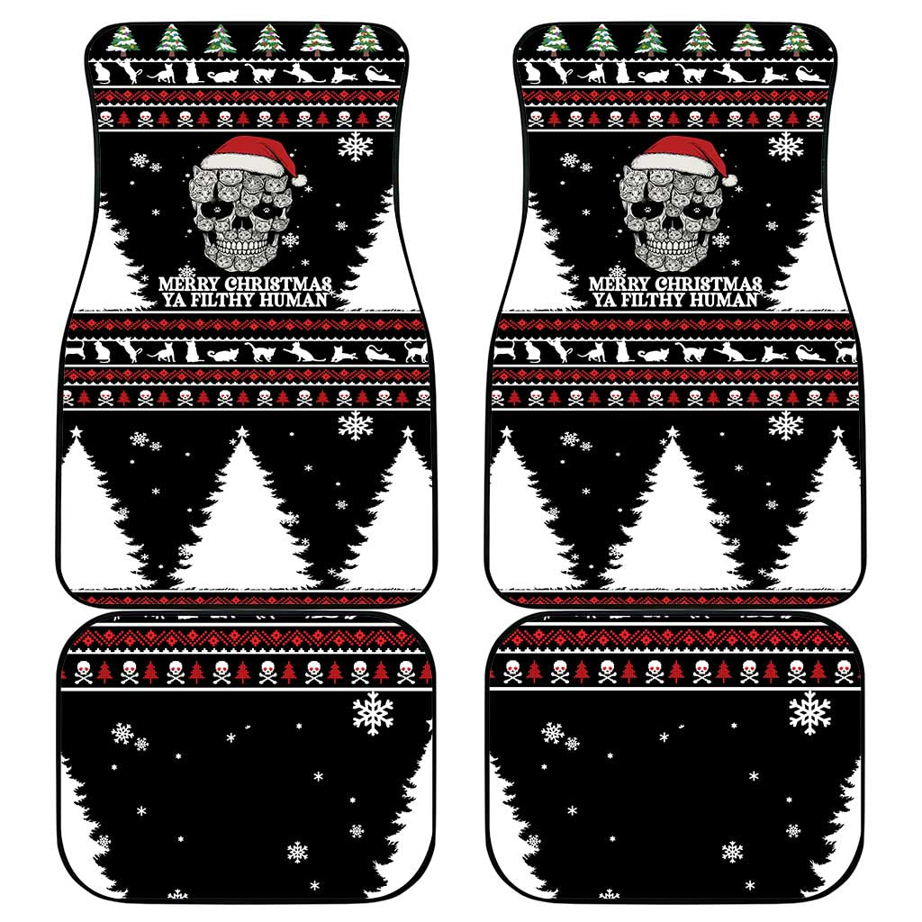 Cat Skull Santa Christmas Car Mats Xmas Holiday Patterns - Wonder Print Shop