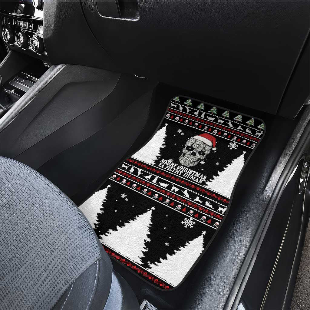 Cat Skull Santa Christmas Car Mats Xmas Holiday Patterns - Wonder Print Shop