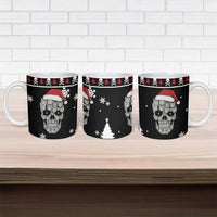 Cat Skull Santa Christmas Ceramic Mug Xmas Holiday Patterns - Wonder Print Shop