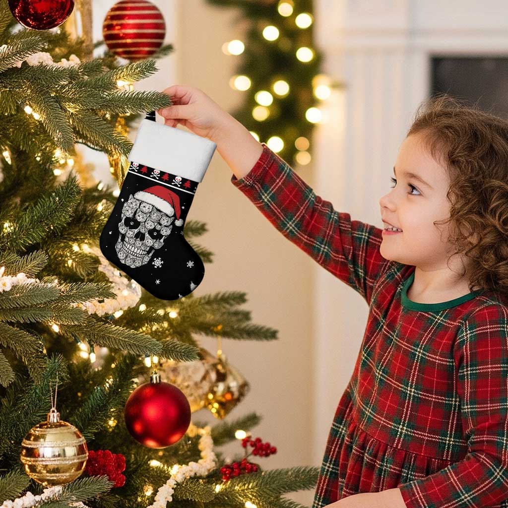 Cat Skull Santa Christmas Stocking Xmas Holiday Patterns - Wonder Print Shop