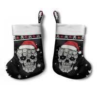 Cat Skull Santa Christmas Stocking Xmas Holiday Patterns - Wonder Print Shop