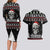 Cat Skull Santa Christmas Couples Matching Long Sleeve Bodycon Dress and Hawaiian Shirt Xmas Holiday Patterns - Wonder Print Shop