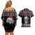 Cat Skull Santa Christmas Couples Matching Off Shoulder Short Dress and Hawaiian Shirt Xmas Holiday Patterns - Wonder Print Shop