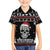 Cat Skull Santa Christmas Family Matching Off The Shoulder Long Sleeve Dress and Hawaiian Shirt Xmas Holiday Patterns - Wonder Print Shop