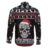 Cat Skull Santa Christmas Family Matching Off Shoulder Short Dress and Hawaiian Shirt Xmas Holiday Patterns - Wonder Print Shop
