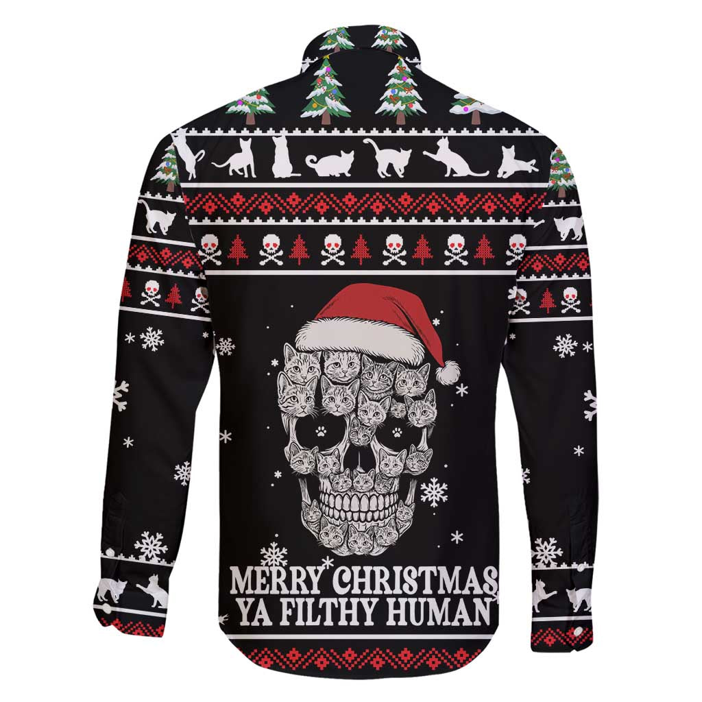 Cat Skull Santa Christmas Family Matching Puletasi and Hawaiian Shirt Xmas Holiday Patterns - Wonder Print Shop