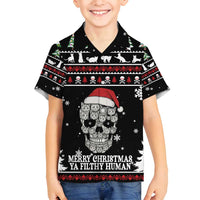 Cat Skull Santa Christmas Family Matching Puletasi and Hawaiian Shirt Xmas Holiday Patterns - Wonder Print Shop