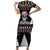 Cat Skull Santa Christmas Family Matching Short Sleeve Bodycon Dress and Hawaiian Shirt Xmas Holiday Patterns - Wonder Print Shop