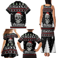 Cat Skull Santa Christmas Family Matching Tank Maxi Dress and Hawaiian Shirt Xmas Holiday Patterns - Wonder Print Shop