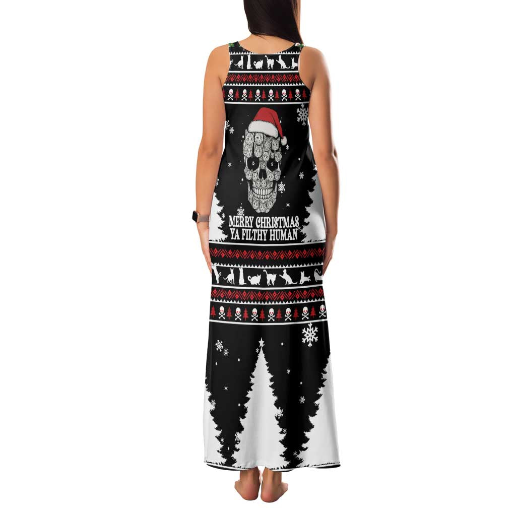 Cat Skull Santa Christmas Family Matching Tank Maxi Dress and Hawaiian Shirt Xmas Holiday Patterns - Wonder Print Shop