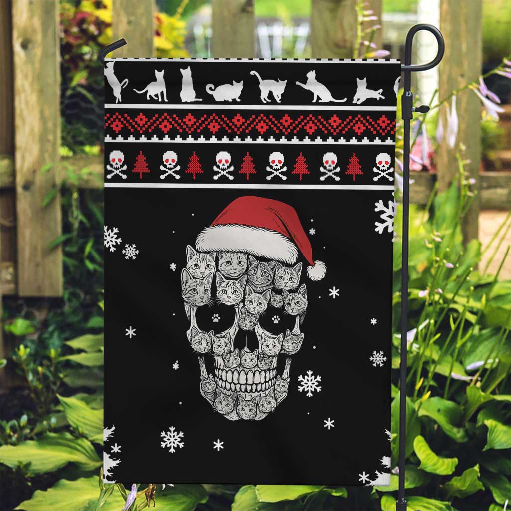 Cat Skull Santa Christmas Garden Flag Xmas Holiday Patterns - Wonder Print Shop