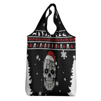 Cat Skull Santa Christmas Grocery Bag Xmas Holiday Patterns - Wonder Print Shop