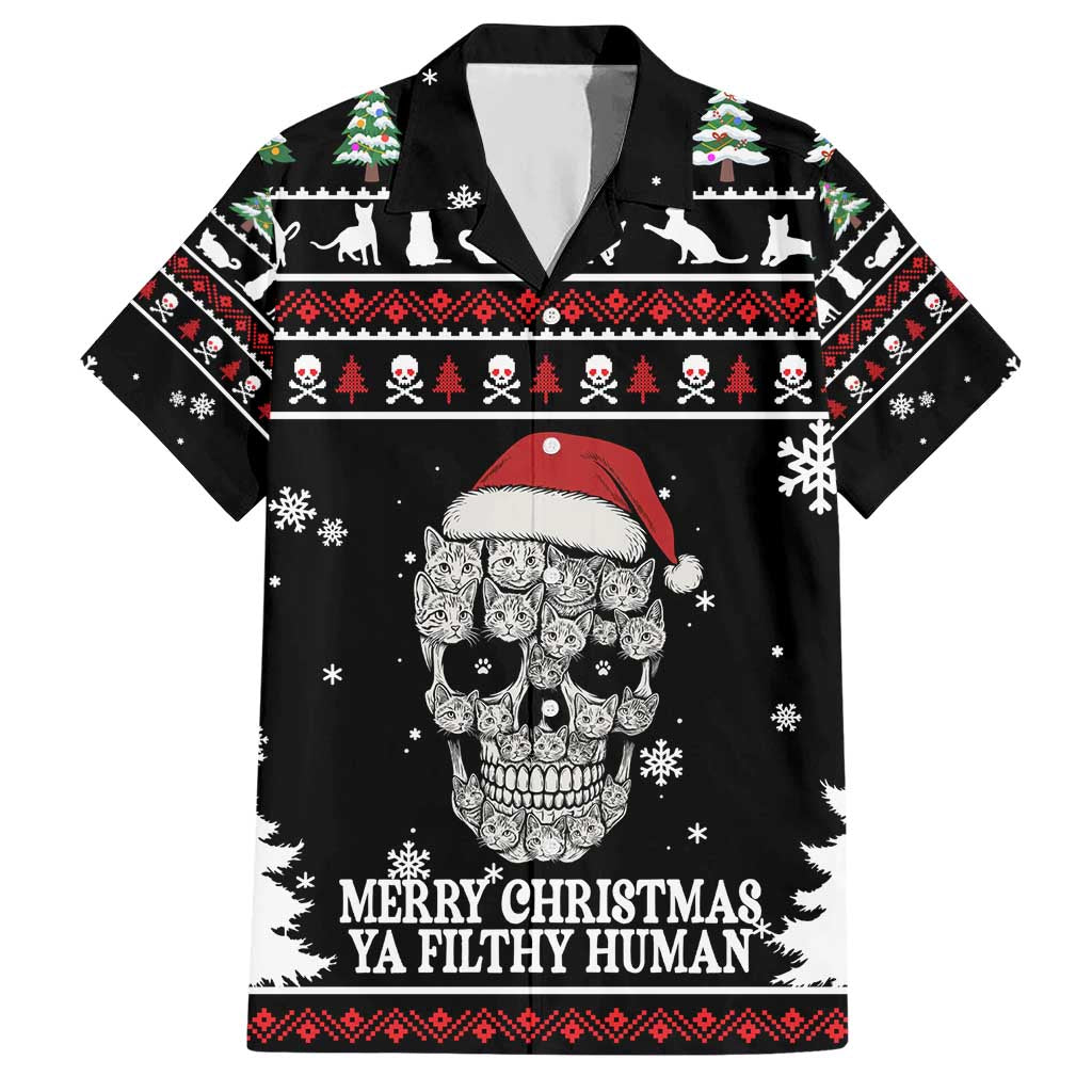 Cat Skull Santa Christmas Hawaiian Shirt Xmas Holiday Patterns - Wonder Print Shop