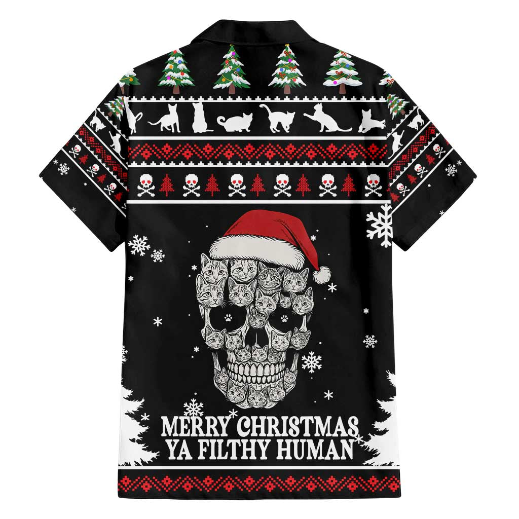 Cat Skull Santa Christmas Hawaiian Shirt Xmas Holiday Patterns - Wonder Print Shop