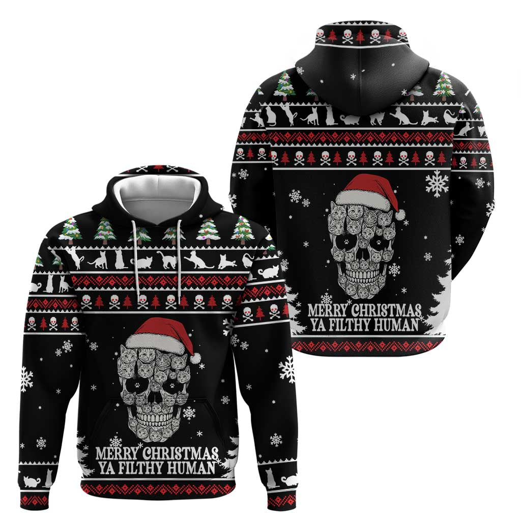 Cat Skull Santa Christmas Hoodie Xmas Holiday Patterns - Wonder Print Shop