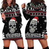 Cat Skull Santa Christmas Hoodie Dress Xmas Holiday Patterns - Wonder Print Shop