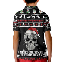 Cat Skull Santa Christmas Kid Polo Shirt Xmas Holiday Patterns - Wonder Print Shop