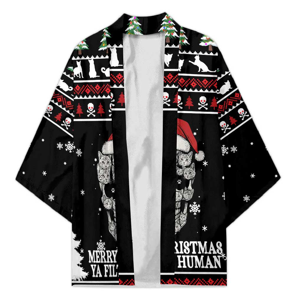 Cat Skull Santa Christmas Kimono Xmas Holiday Patterns - Wonder Print Shop