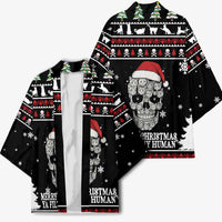 Cat Skull Santa Christmas Kimono Xmas Holiday Patterns - Wonder Print Shop