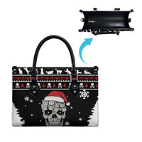 Cat Skull Santa Christmas Leather Bag Xmas Holiday Patterns - Wonder Print Shop