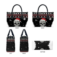 Cat Skull Santa Christmas Leather Bag Xmas Holiday Patterns - Wonder Print Shop