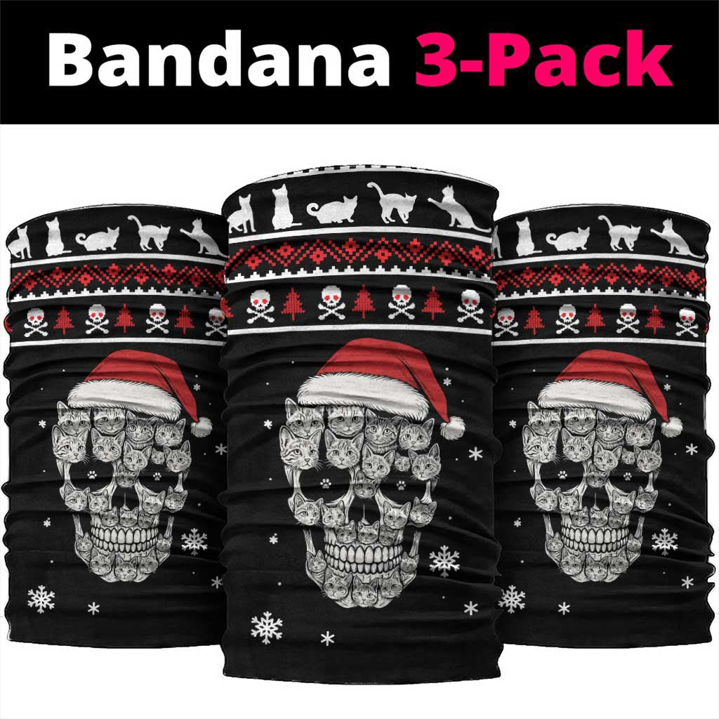 Cat Skull Santa Christmas Neck Gaiter Xmas Holiday Patterns - Wonder Print Shop