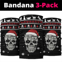 Cat Skull Santa Christmas Neck Gaiter Xmas Holiday Patterns - Wonder Print Shop
