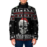 Cat Skull Santa Christmas Padded Jacket Xmas Holiday Patterns - Wonder Print Shop