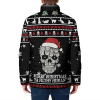 Cat Skull Santa Christmas Padded Jacket Xmas Holiday Patterns - Wonder Print Shop