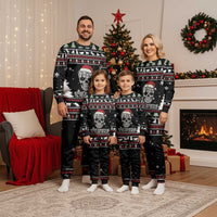 Cat Skull Santa Christmas Pajama Set Xmas Holiday Patterns - Wonder Print Shop