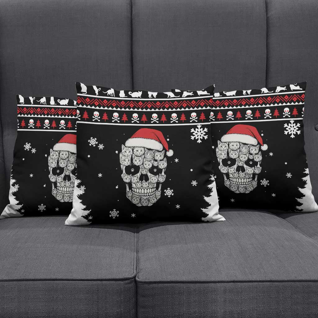 Cat Skull Santa Christmas Pillow Cover Xmas Holiday Patterns - Wonder Print Shop