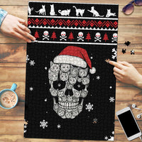 Cat Skull Santa Christmas Puzzle Xmas Holiday Patterns - Wonder Print Shop