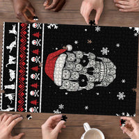 Cat Skull Santa Christmas Puzzle Xmas Holiday Patterns - Wonder Print Shop