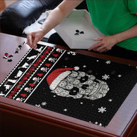 Cat Skull Santa Christmas Puzzle Xmas Holiday Patterns - Wonder Print Shop