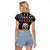 Cat Skull Santa Christmas Raglan Cropped T Shirt Xmas Holiday Patterns - Wonder Print Shop