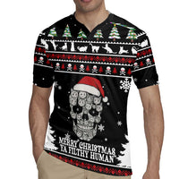 Cat Skull Santa Christmas Rugby Jersey Xmas Holiday Patterns - Wonder Print Shop