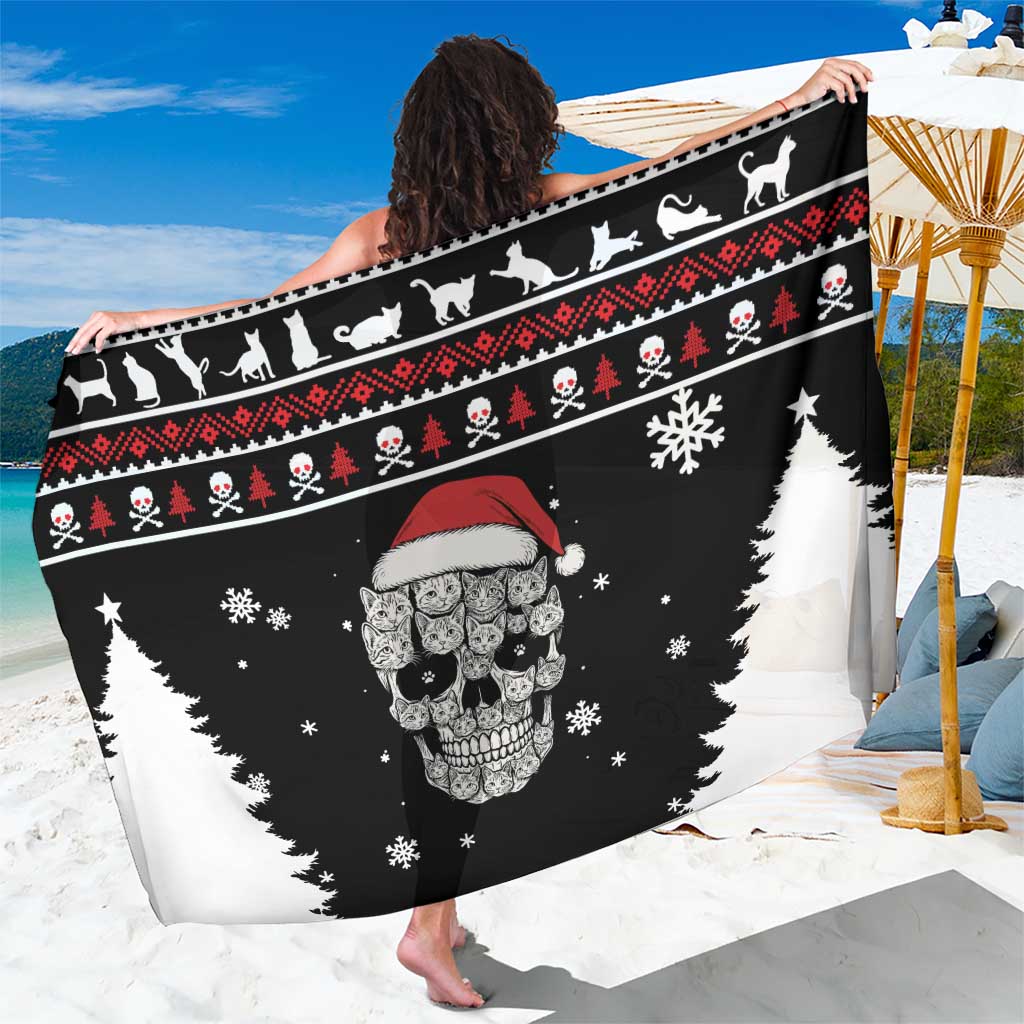 Cat Skull Santa Christmas Sarong Xmas Holiday Patterns - Wonder Print Shop