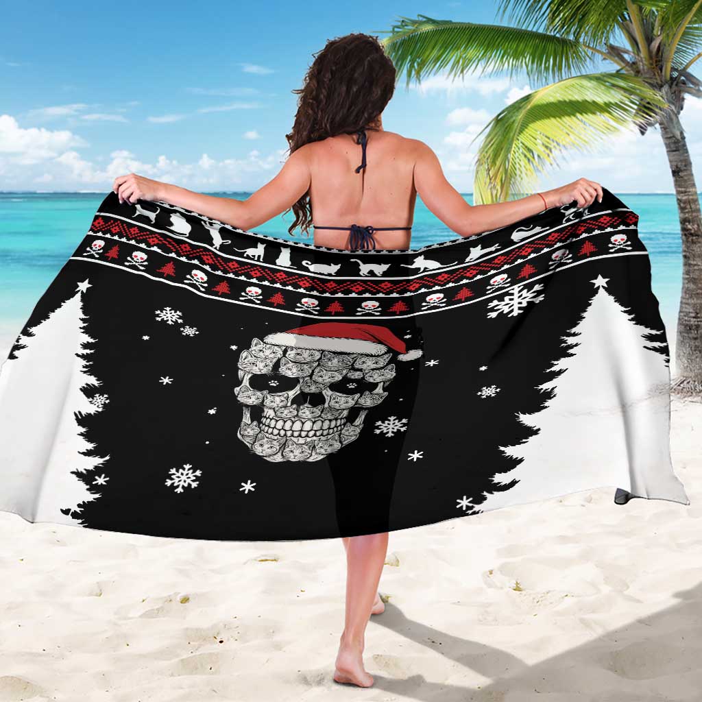 Cat Skull Santa Christmas Sarong Xmas Holiday Patterns - Wonder Print Shop