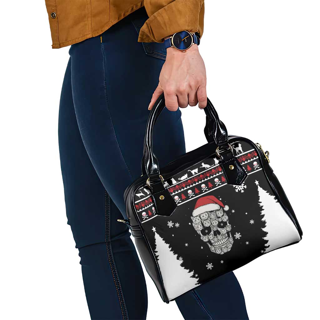 Cat Skull Santa Christmas Shoulder Handbag Xmas Holiday Patterns - Wonder Print Shop