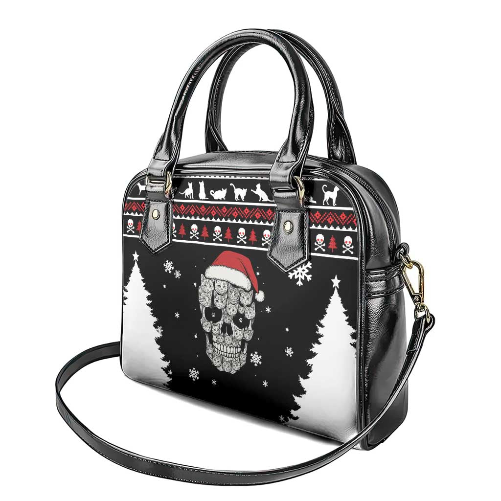 Cat Skull Santa Christmas Shoulder Handbag Xmas Holiday Patterns - Wonder Print Shop