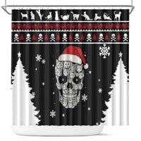 Cat Skull Santa Christmas Shower Curtain Xmas Holiday Patterns - Wonder Print Shop