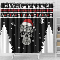 Cat Skull Santa Christmas Shower Curtain Xmas Holiday Patterns - Wonder Print Shop