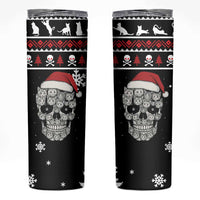 Cat Skull Santa Christmas Skinny Tumbler Xmas Holiday Patterns - Wonder Print Shop