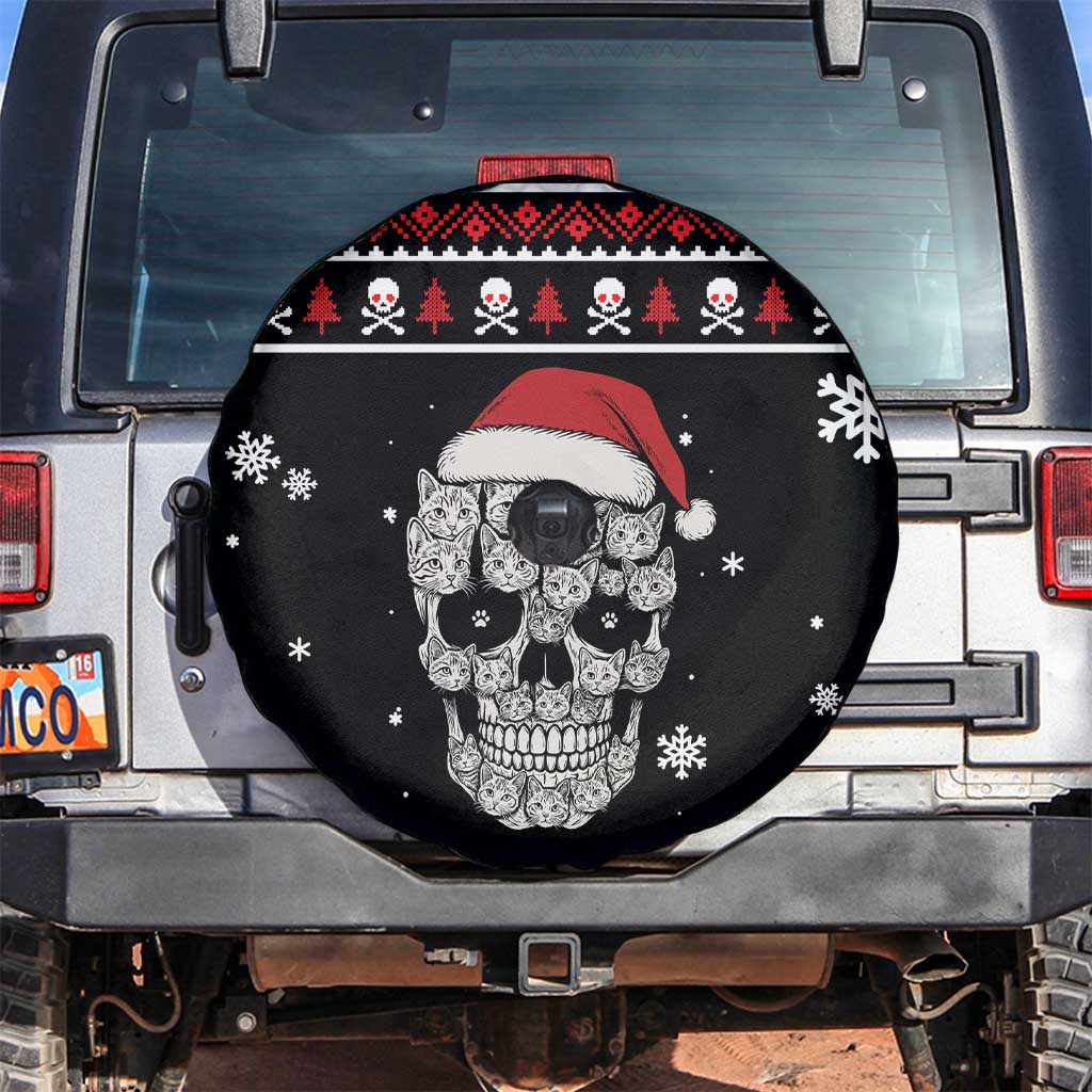 Cat Skull Santa Christmas Spare Tire Cover Xmas Holiday Patterns - Wonder Print Shop