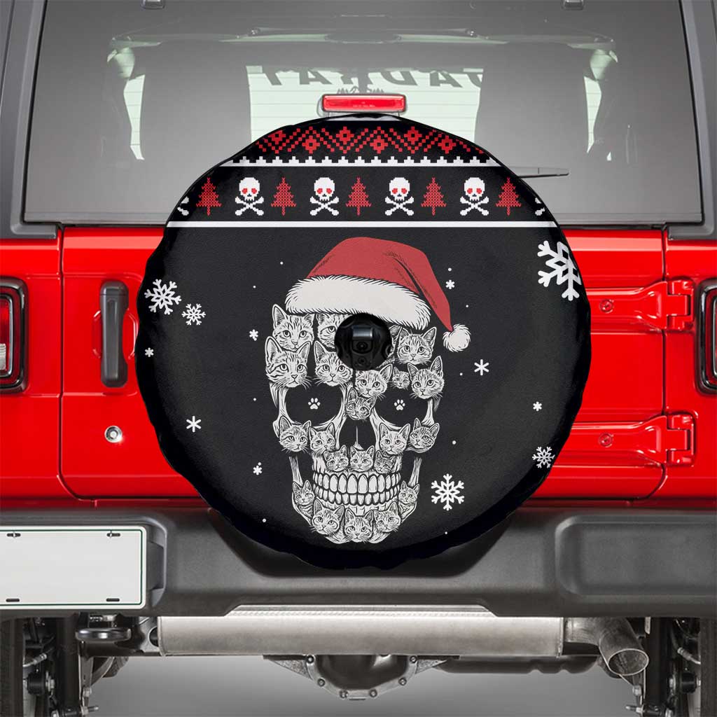 Cat Skull Santa Christmas Spare Tire Cover Xmas Holiday Patterns - Wonder Print Shop