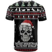 Cat Skull Santa Christmas T Shirt Xmas Holiday Patterns - Wonder Print Shop
